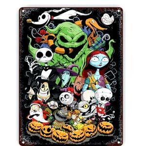 The nightmare before Christmas Jack Sally zero sign Wreath front door Halloween